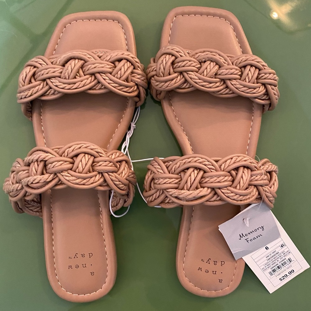 A New Day Tan Sandals Women’s Size 6